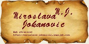 Miroslava Jokanović vizit kartica